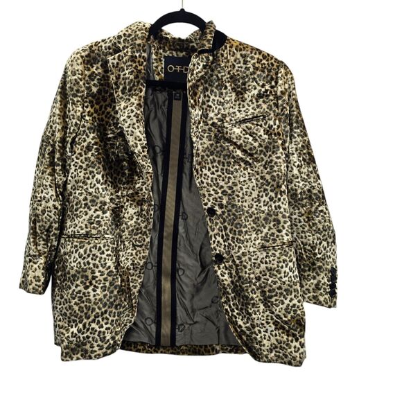 John Varvatos OTD Blazer Medium Animal Velvet Designer Button Front Cheetah New - Picture 4 of 16